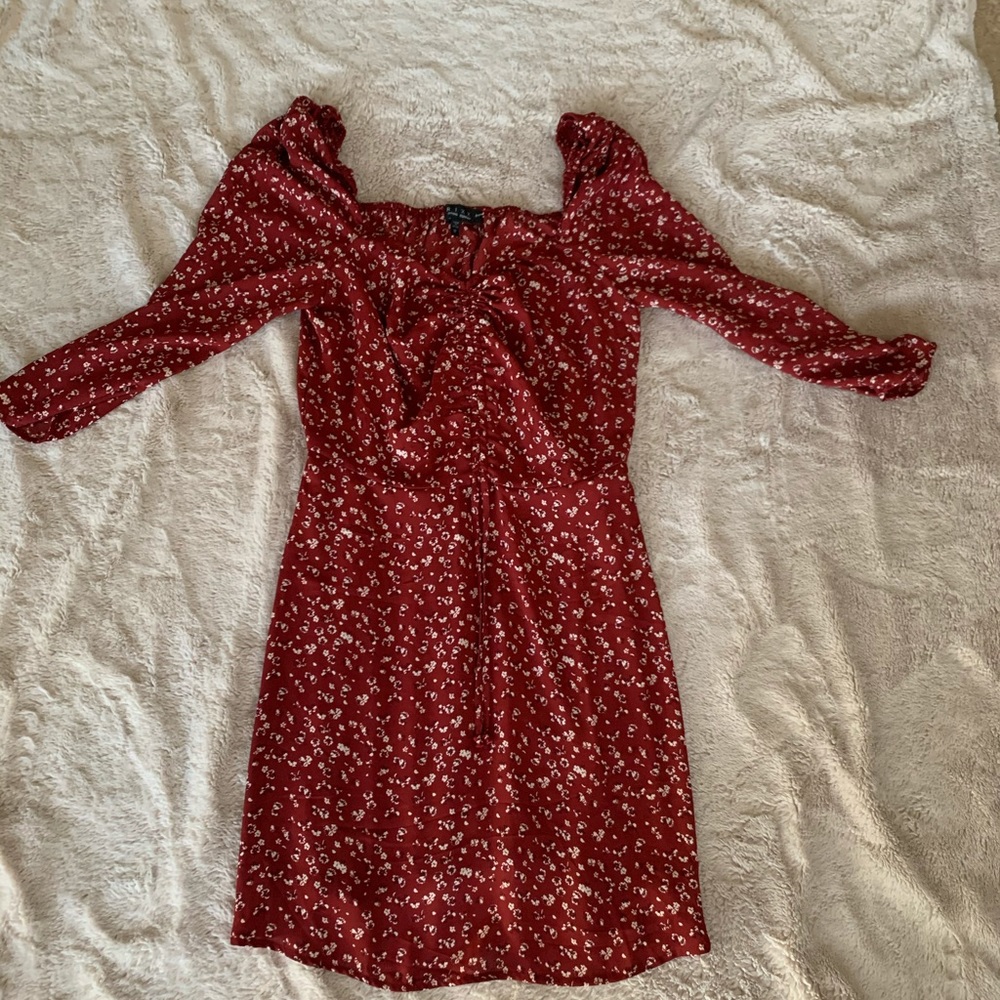 Floral red dress